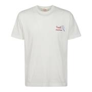 MC2 Saint Barth Vit Bomull T-shirt med Röd Brodyr White, Herr