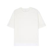 Neil Barrett Vit Bomull T-shirt med Midjestreck White, Herr