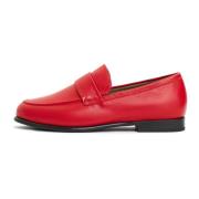 Cesare Gaspari Röda läderblockklack loafers Red, Dam