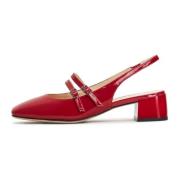 Cesare Gaspari Röda Slingback Blockklack Pumps Red, Dam