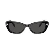 Swarovski Black/Dark Grey Sunglasses Black, Dam