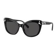 Swarovski Black/Dark Grey Sunglasses Sk6024 Black, Dam