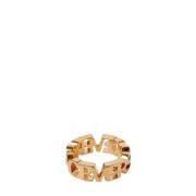Versace Logo Ring Guldtonad Mässing Smycken Yellow, Dam