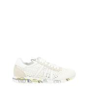 Premiata Vit Perforerad Läder Sneaker Lucyd Multicolor, Dam