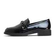 Cesare Gaspari Elegant Block Heels Loafers Black, Dam