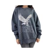 Anine Bing Grå Front Print Sweatshirt Gray, Dam