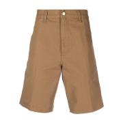 Carhartt Wip Canvas Knä Shorts med Trippel Söm Brown, Herr