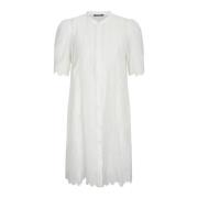 Bruuns Bazaar Feminin Skjortklänning med Broderade Detaljer White, Dam