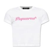 Dsquared2 T-shirt med logotyp White, Dam