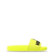 Love Moschino Sommar Step-In Sliders med 2cm Plattform Yellow, Dam