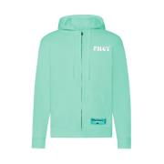 Pharmacy Industry Bomull Zip Hoodie med Logo Print Green, Herr