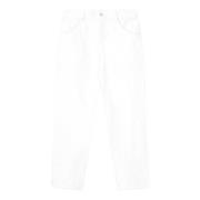 Aeron Raka Ankel-Längd Jeans med Bred Manschett White, Dam