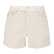 Stella McCartney Banana Denim Shorts Beige, Dam