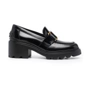 Tod's Svarta eleganta stängda mellanhöga loafers Black, Dam