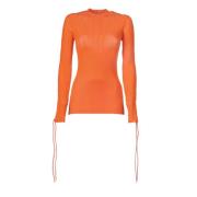 Off White Orange Tröja - Slim Fit - Kallt Väder - 82% Viskos - 18% Pol...