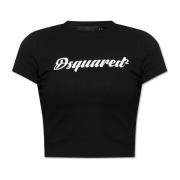 Dsquared2 T-shirt med logotyp Black, Dam