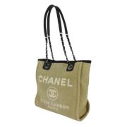 Chanel Vintage Pre-owned Canvas totevskor Beige, Dam