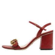 Gucci Vintage Pre-owned Laeder sandaler Red, Dam