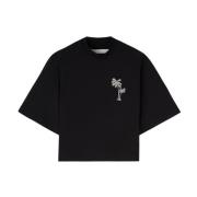 Palm Angels Kort T-shirt för kvinnor Black, Dam