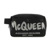 Alexander McQueen Graffiti Beauty Case Black, Herr