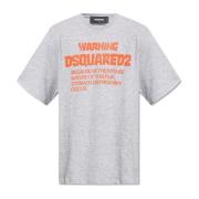 Dsquared2 T-shirt med logotyp Gray, Herr