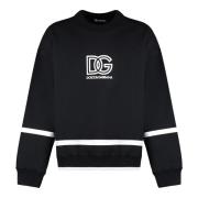 Dolce & Gabbana Bomulls Crew-Neck Sweatshirt Black, Herr