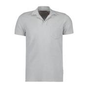 Orlebar Brown Terry Cotton Polo Shirt Solid Color Gray, Herr