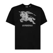 Burberry Equestrian Knight Design Broderad T-shirt Black, Herr