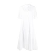 Jil Sander Bomullsskjortklänning med långa ärmar White, Dam