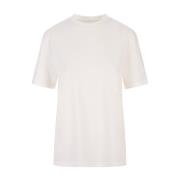 Jil Sander Vit T-shirt med Logotyptryck White, Dam