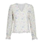 Neo Noir Broderad blus med blommigt tryck Multicolor, Dam