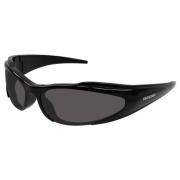 Balenciaga Black/Grey Sunglasses Black, Unisex