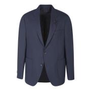 Lardini Blå Ull Blazer Enkelknäppt Jacka Blue, Herr