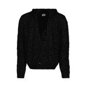 Saint Laurent Lurex Cardigan Black, Herr