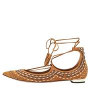 Aquazzura Pre-owned Pre-owned Mocka lgskor Brown, Dam