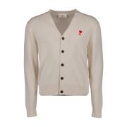 Ami Paris Röd Hjärta Cardigan Beige, Herr