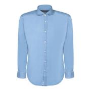 Canali Blå T-shirts & Polos för män Blue, Herr