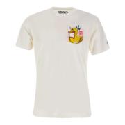 MC2 Saint Barth Vit Bomull T-shirt med Ande-Logotyp White, Herr