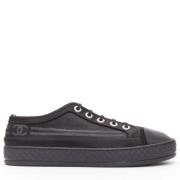 Chanel Vintage Pre-owned Satin sneakers Black, Dam