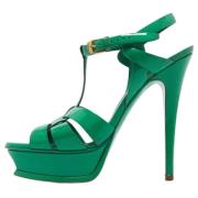 Yves Saint Laurent Vintage Pre-owned Laeder sandaler Green, Dam