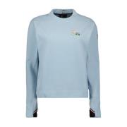 Moncler Logo Sweatshirt Långärmad Rak Passform Blue, Dam