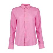 Ami Paris Viskos Klassisk Skjorta Pink, Dam