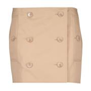 Burberry Kort trench i bomullsgabardin Beige, Dam