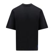 Burberry Svart Crew-neck T-shirt med EKD Patch Black, Herr