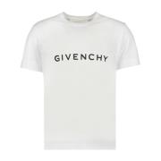 Givenchy Logo Print Rund Hals T-shirt White, Herr