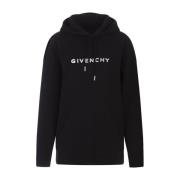 Givenchy Svart Oversized Hoodie med Logo Black, Dam