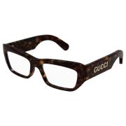 Gucci Stiliga Glasögon i Mörk Havana Brown, Unisex