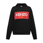 Kenzo Hoodie med logopatch Black, Herr