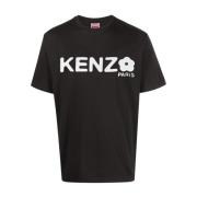 Kenzo Bomull Logo Patch T-Shirt Black, Herr