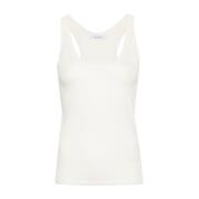 Max Mara Kashmir Stickad Ärmlös Topp White, Dam